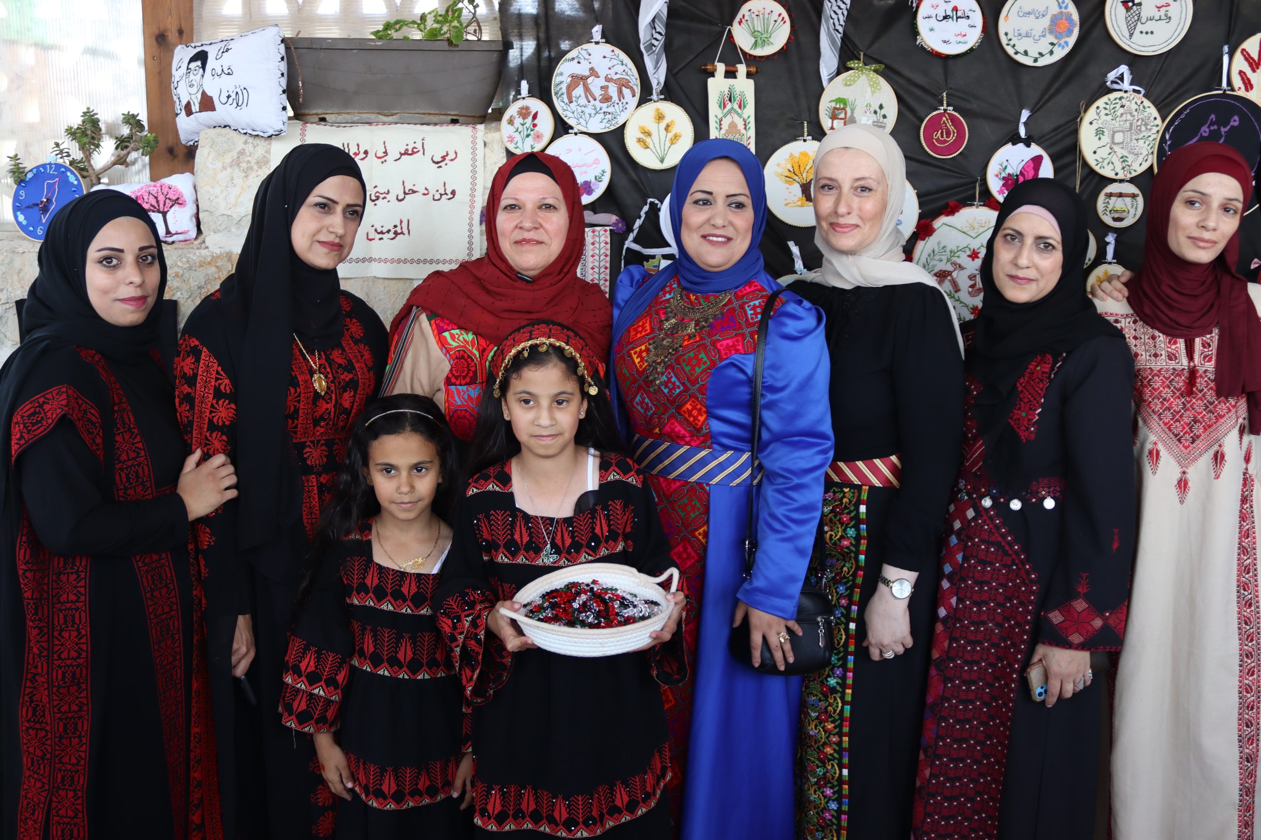 exhibition of handcrafted embroidery created by beneficiaries of the Ayadi project funded by AICS